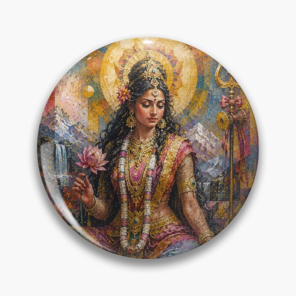 Item preview, Parvati Hindu Goddess painting. designed and sold by GalleryKauffeld.