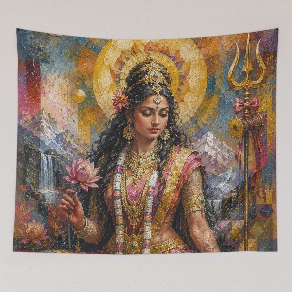 Item preview, Parvati Hindu Goddess painting. designed and sold by GalleryKauffeld.