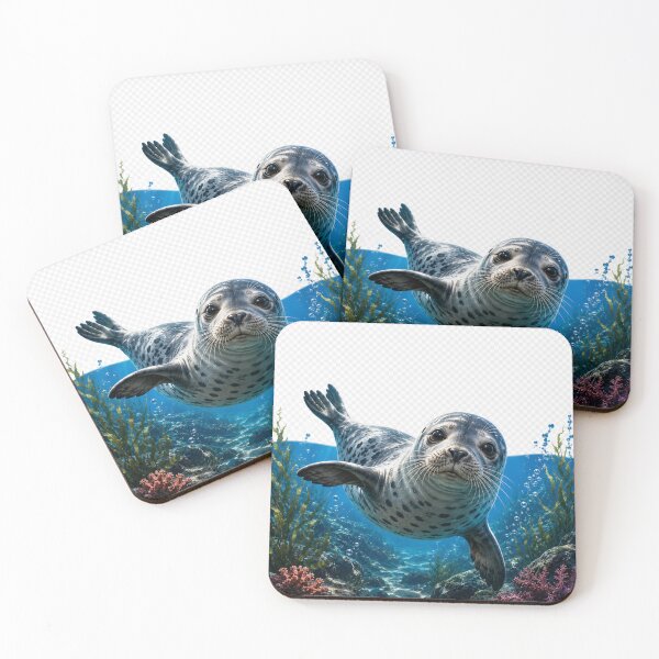 Item preview, Cute Underwater Seal Sticker Design – Realistic Ocean Wildlife Marine Animal Art with Transparent Background designed and sold by Fabrifrank.