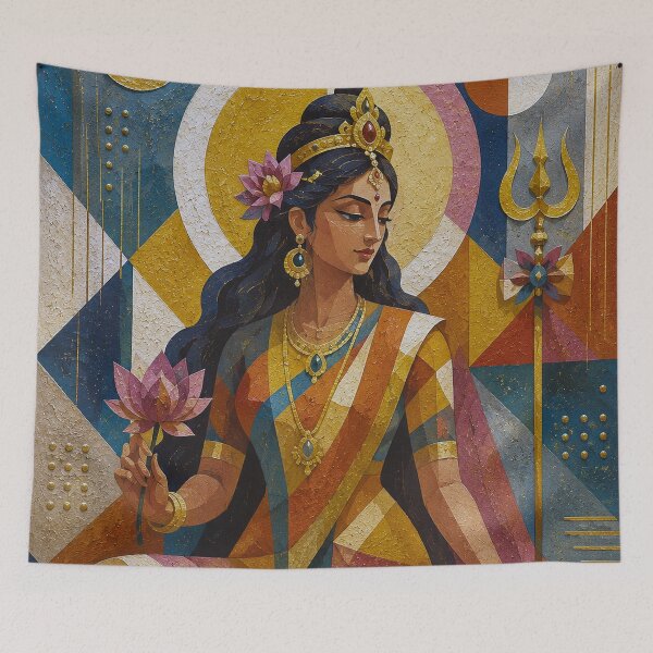 Item preview, Hindu Goddess Parvati painting. designed and sold by GalleryKauffeld.