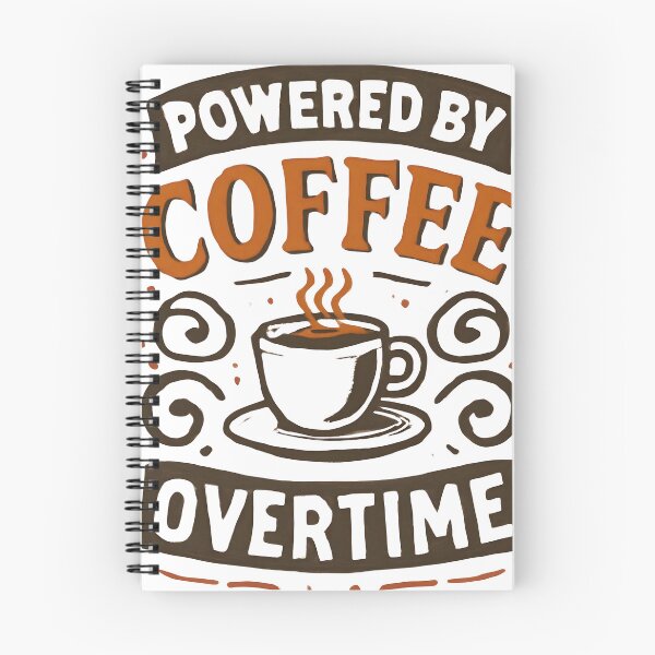Item preview, Powered by Coffee & Overtime – Vintage Coffee Lover Retro Typography T-Shirt Design designed and sold by KAM-KAM-STORE.