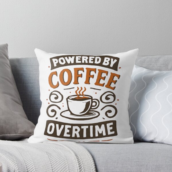 Item preview, Powered by Coffee & Overtime – Vintage Coffee Lover Retro Typography T-Shirt Design designed and sold by KAM-KAM-STORE.