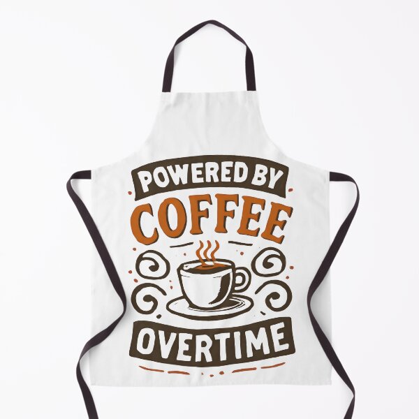 Item preview, Powered by Coffee & Overtime – Vintage Coffee Lover Retro Typography T-Shirt Design designed and sold by KAM-KAM-STORE.