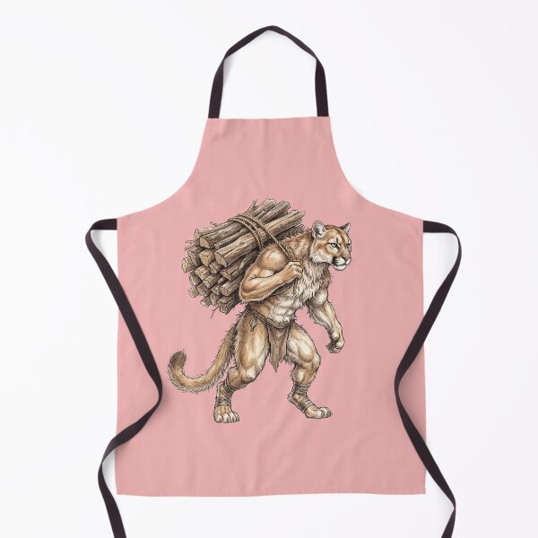 Item preview, Muscular Puma Carrying Firewood Outdoor Survival Bushcraft designed and sold by BreezifyDesignStudio.