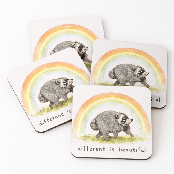 Item preview, Different Is Beautiful Raccoon Rainbow Animal Lover Quote designed and sold by Hugosploosh.