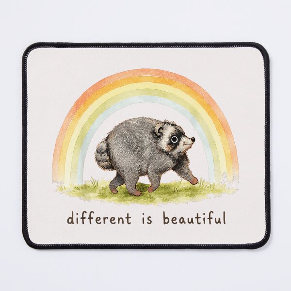 Item preview, Different Is Beautiful Raccoon Rainbow Animal Lover Quote designed and sold by Hugosploosh.