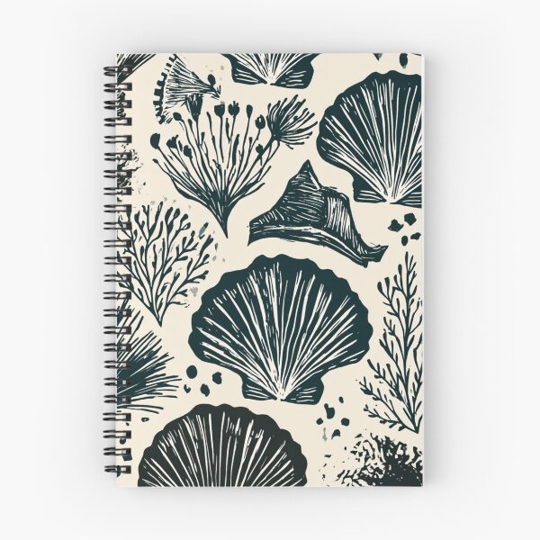 Item preview, Vintage Seashells Nautical Pattern Linocut Style designed and sold by VectorForge.