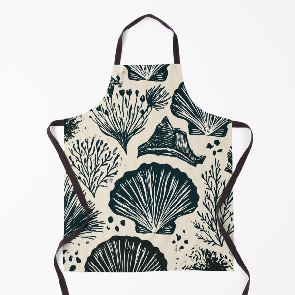 Item preview, Vintage Seashells Nautical Pattern Linocut Style designed and sold by VectorForge.