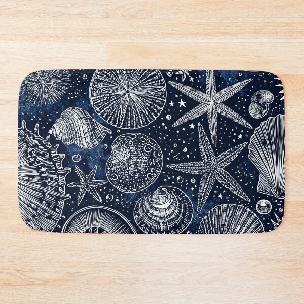 Item preview, Deep Sea Ocean Pattern Starfishes and Shells Night Blue designed and sold by VectorForge.