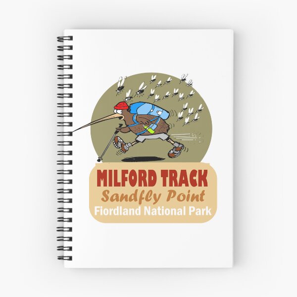 Item preview, Milford Track Sandfly Point kiwi hiker cartoon designed and sold by Al Benge.