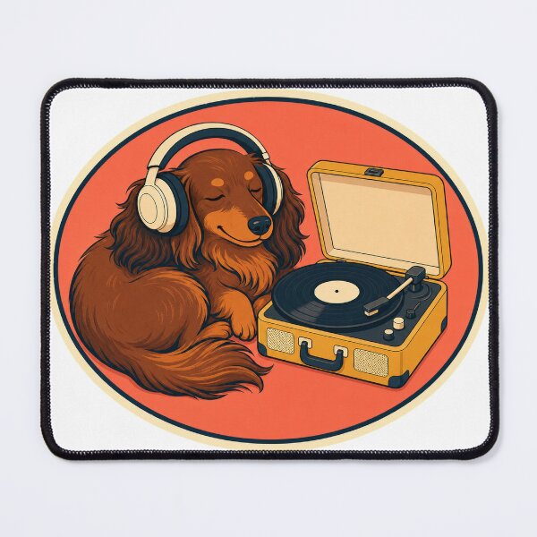 Item preview, Dachshund Vinyl Listener designed and sold by LaunchUIStudio.