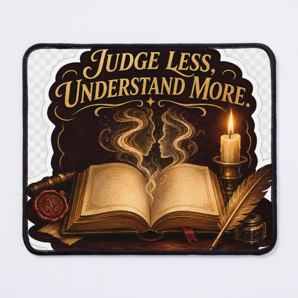 Item preview, Judge Less Understand More Dark Academia Book Art designed and sold by MustHaveVibes.