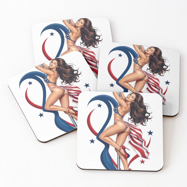 Item preview, Patriotic pole dancer illustration as isolated object designed and sold by Creative88Art.