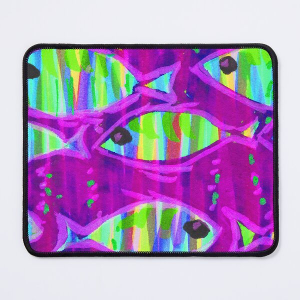 Item preview, School of fish on purple background designed and sold by Jill Brooke.
