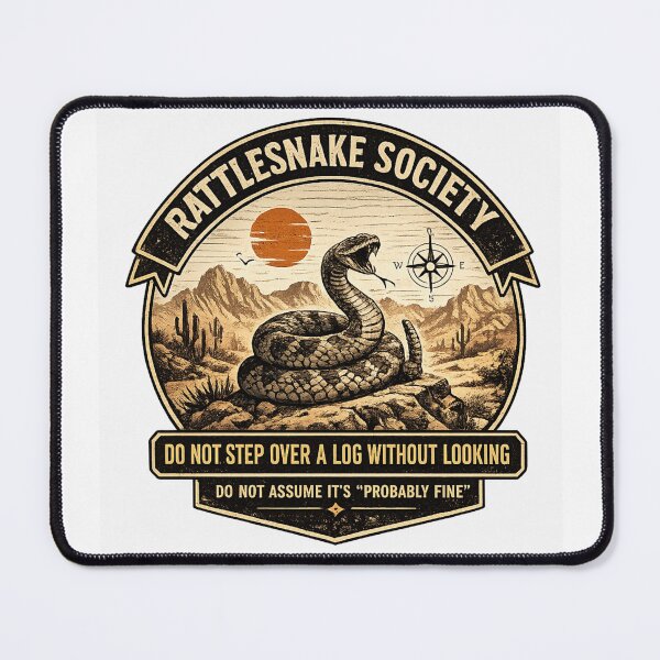 Item preview, Rattlesnake Society Do Not Step Over A Log Without Looking Funny Desert Snake designed and sold by WearTheVibe Store.