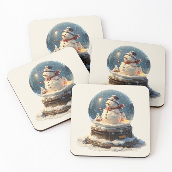 Item preview, Textured Snowman in Magical Winter Snow Globe designed and sold by colorful-white.