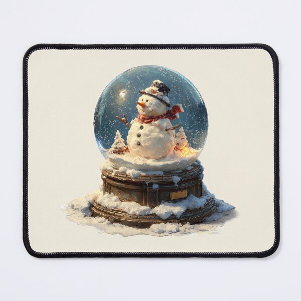 Item preview, Textured Snowman in Magical Winter Snow Globe designed and sold by colorful-white.