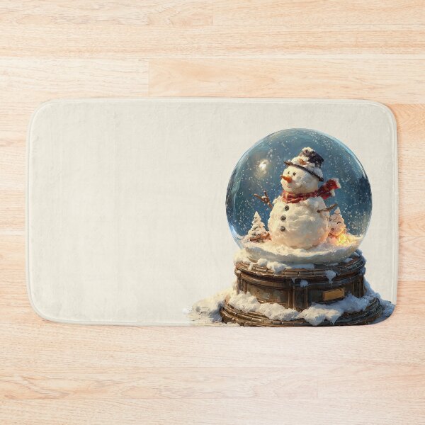 Item preview, Textured Snowman in Magical Winter Snow Globe designed and sold by colorful-white.
