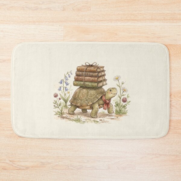 Item preview, Wise Little Turtle Carrying Books Watercolor Art designed and sold by Pasteltone.