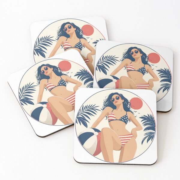 Item preview, Vintage summer girl with beach ball as transparent object designed and sold by Creative88Art.