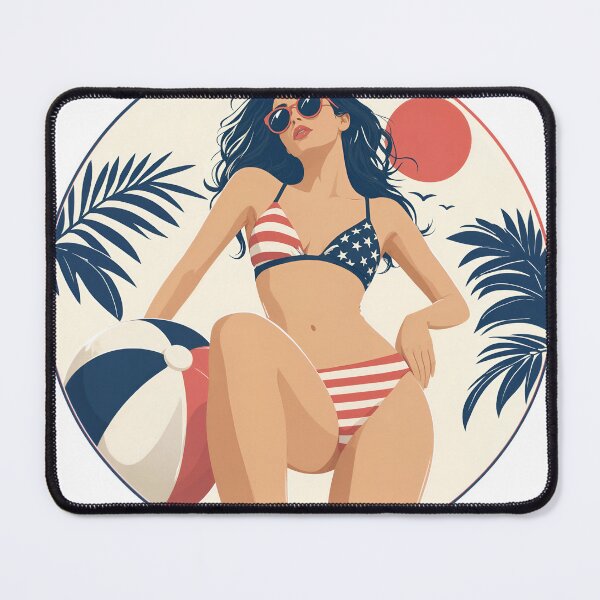Item preview, Vintage summer girl with beach ball as transparent object designed and sold by Creative88Art.
