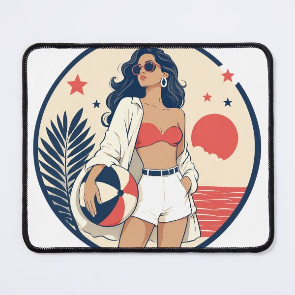 Item preview, Summer beach girl holding ball with as isolated object designed and sold by Creative88Art.