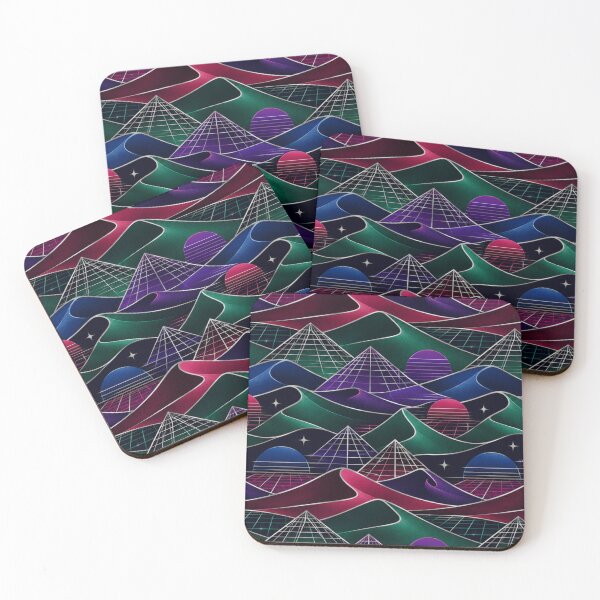 Item preview, Neon Geometric Mountain Wave Pattern designed and sold by IntelliMindDesigns.