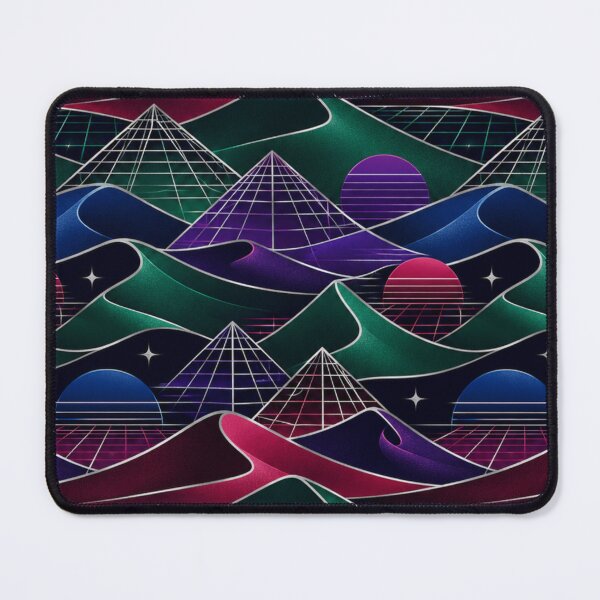 Item preview, Neon Geometric Mountain Wave Pattern designed and sold by IntelliMindDesigns.