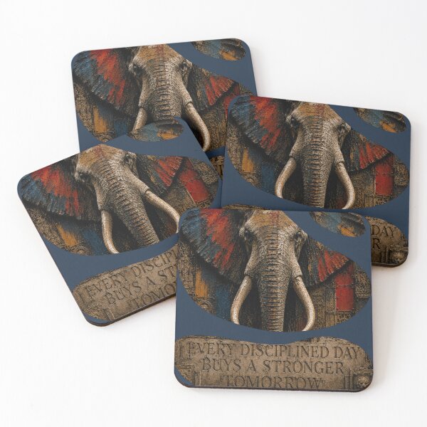 Item preview, Disciplined Founder Geometric Elephant Stone Relief Home Office Wall Art Poster designed and sold by SavannaStrikes.