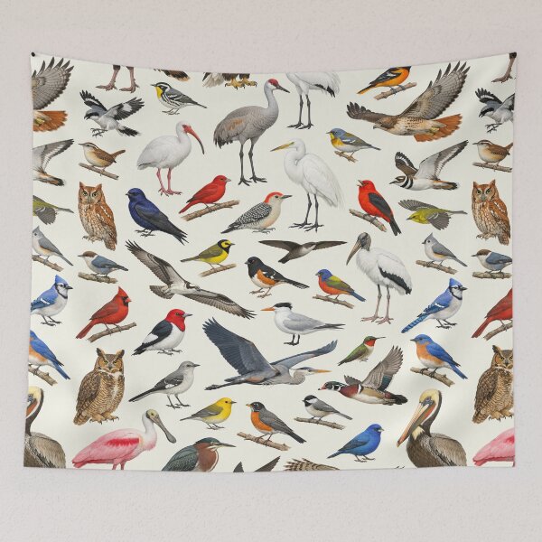 Item preview, Native Birds of Alabama Retro Style Identification Chart designed and sold by kakarikihill.