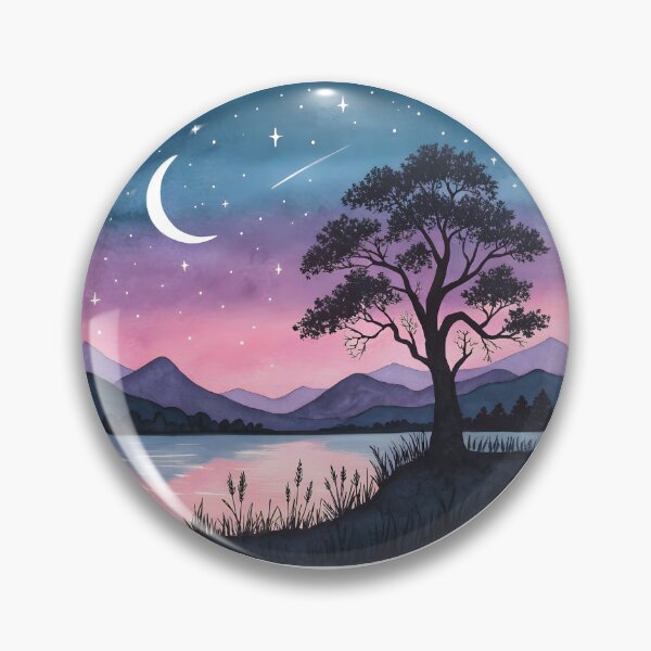 Item preview, Dreamy Mountain Night designed and sold by trendspatterns.