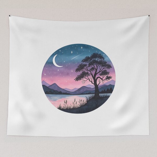 Item preview, Dreamy Mountain Night designed and sold by trendspatterns.