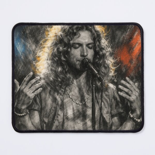 Item preview, Robert Plant Neon Charcoal Stairway Portrait designed and sold by Neo21Studio.