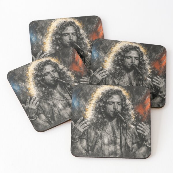 Item preview, Robert Plant Neon Charcoal Stairway Portrait designed and sold by Neo21Studio.
