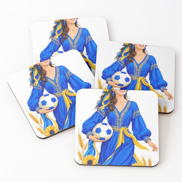 Item preview, Ukrainian woman holding soccer ball with as isolated PNG designed and sold by Creative88Art.