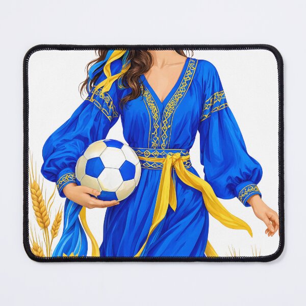 Item preview, Ukrainian woman holding soccer ball with as isolated PNG designed and sold by Creative88Art.