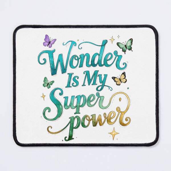 Item preview, Wonder Is My Superpower Butterfly Typography Motivational Quote Hand Lettering Graphic Design Cute Positive Vibe Aesthetic Art designed and sold by Connys Colorful World.