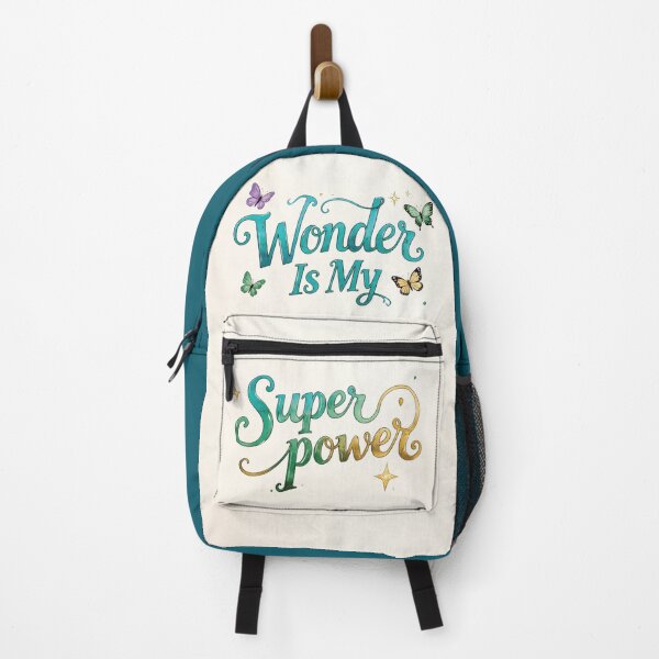 Item preview, Wonder Is My Superpower Butterfly Typography Motivational Quote Hand Lettering Graphic Design Cute Positive Vibe Aesthetic Art designed and sold by Connys Colorful World.