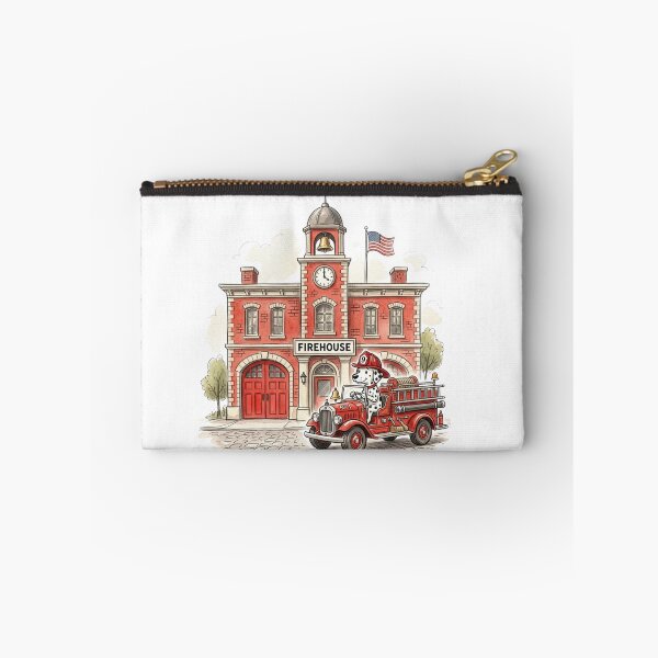 Item preview, Cute Dalmatian Firefighter Dog Driving Fire Truck Watercolor Firehouse designed and sold by raedattia.