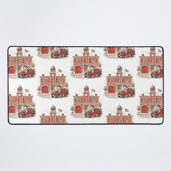 Item preview, Cute Dalmatian Firefighter Dog Driving Fire Truck Watercolor Firehouse designed and sold by raedattia.
