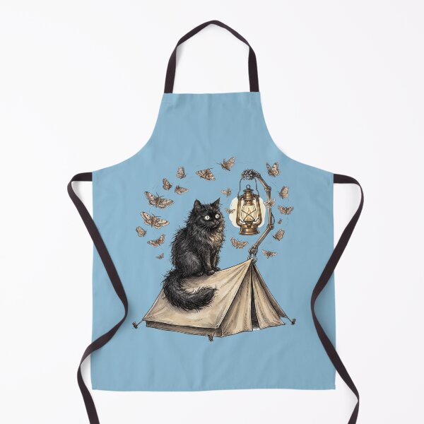 Item preview, Fluffy Black Cat Tent Lantern Night Moths Camping designed and sold by BreezifyDesignStudio.