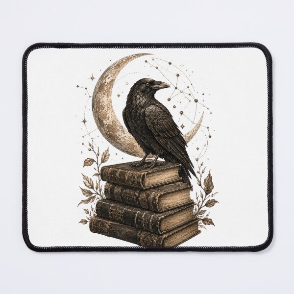 Item preview, Dark Academia Celestial Raven & Moon Books Sketch designed and sold by Piising.