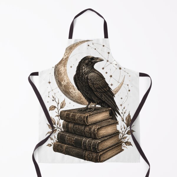 Item preview, Dark Academia Celestial Raven & Moon Books Sketch designed and sold by Piising.