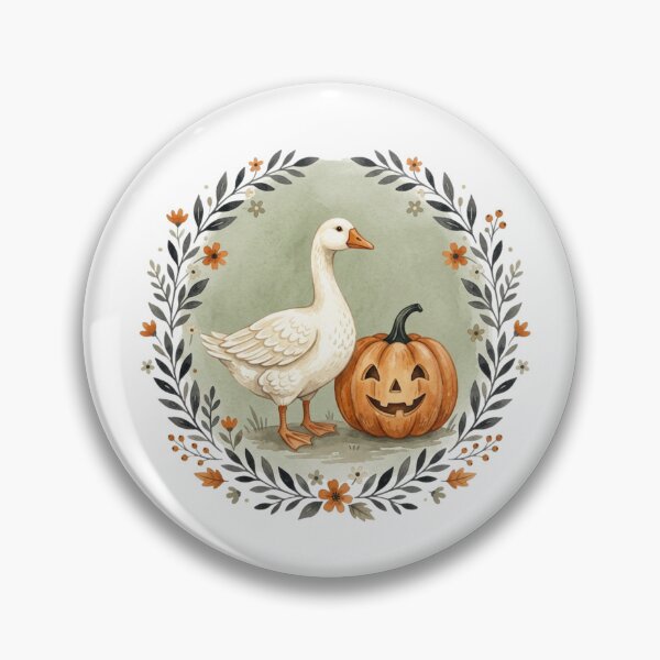 Item preview, Fall Goose Pumpkin Halloween Watercolor Floral Wreath Autumn Essential T-Shirt designed and sold by yassclothes23.