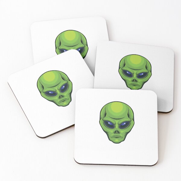 Item preview, Cute Green Alien Head Cartoon | UFO Sci-Fi Illustration designed and sold by WISDOMCHARLES.