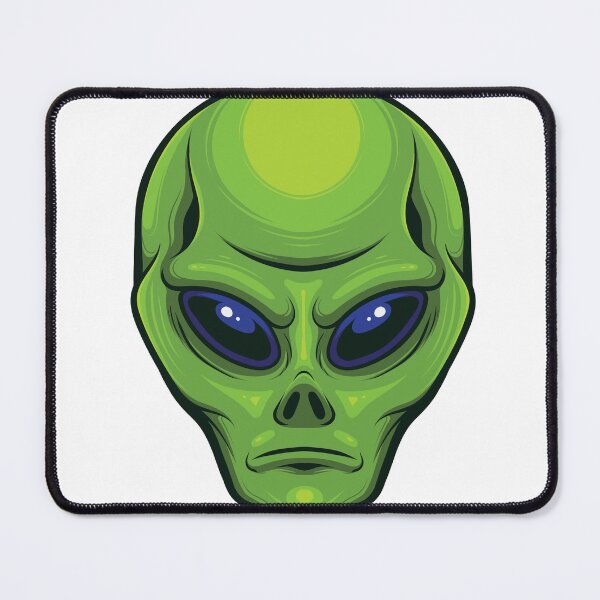 Item preview, Cute Green Alien Head Cartoon | UFO Sci-Fi Illustration designed and sold by WISDOMCHARLES.