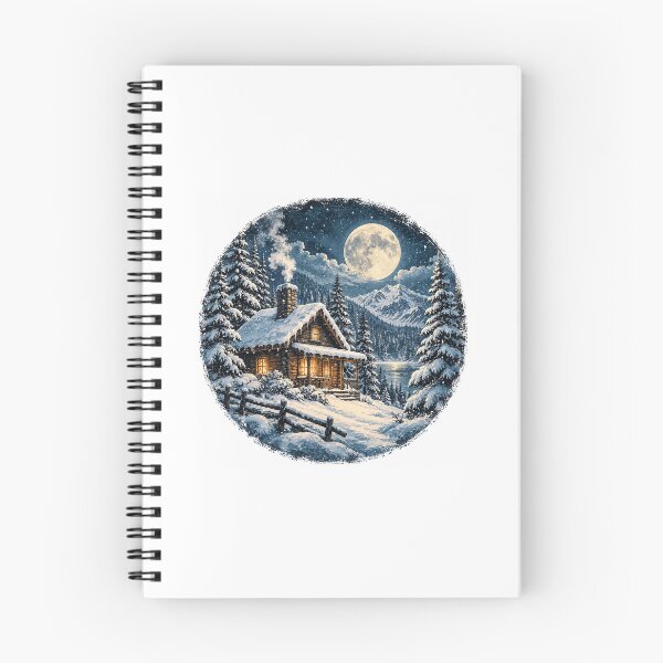 Item preview, Vintage Winter Cabin Snow Mountain Landscape Design designed and sold by NestDesigns01.