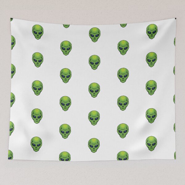 Item preview, Cute Green Alien Head Cartoon | UFO Sci-Fi Illustration designed and sold by WISDOMCHARLES.