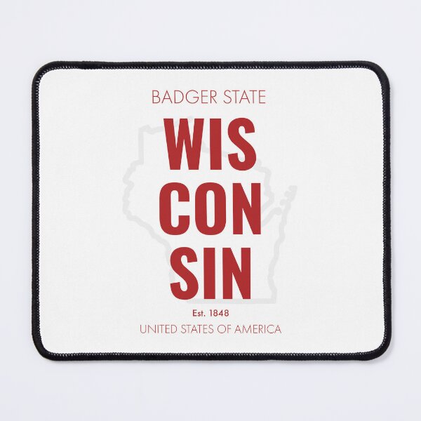 Item preview, Wisconsin, Modern Typographic Wall Art designed and sold by MarkedArtPrints.