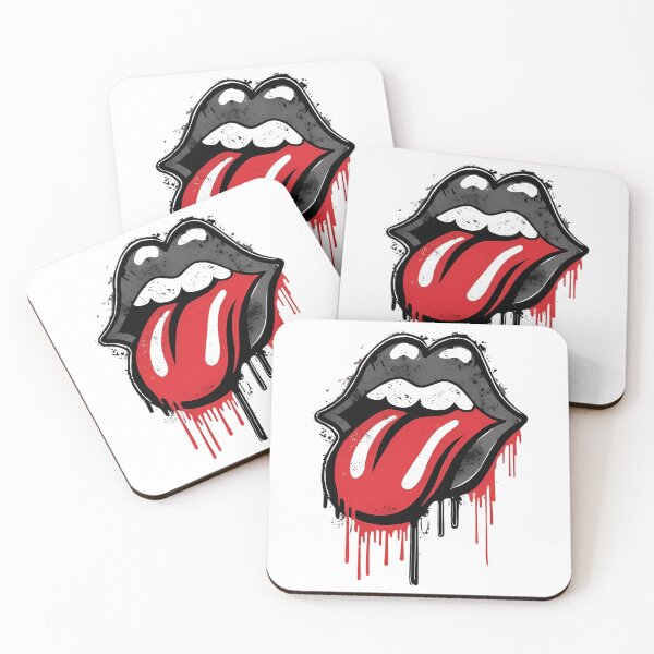 Item preview, Rock Lips Dripping Tongue designed and sold by ArtOnCloth.